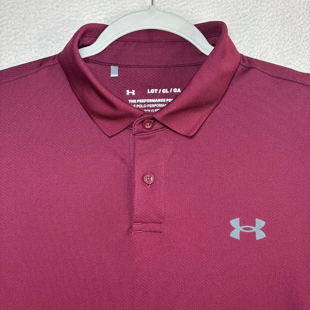 Under Armour Performance Golf Polo Shirt Men LT Purple Preppy Stretch Tall
